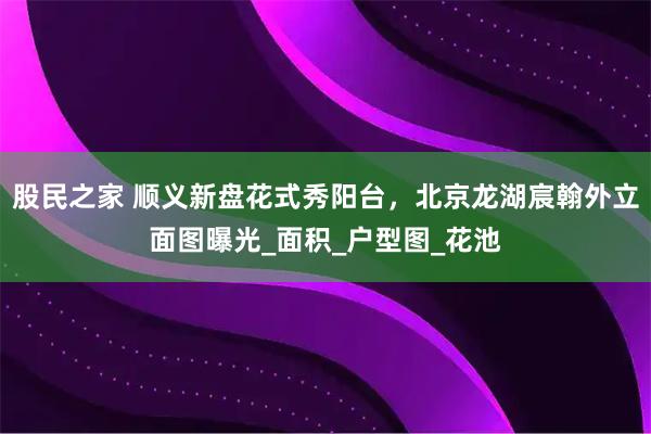 股民之家 顺义新盘花式秀阳台，北京龙湖宸翰外立面图曝光_面积_户型图_花池